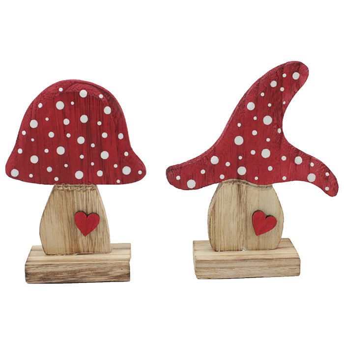 Atmosphera Kinderlampe Pilz Luck | Holzlampe 23 Cm | Niedliche Nachtlampe Fürs Kinderzimmer